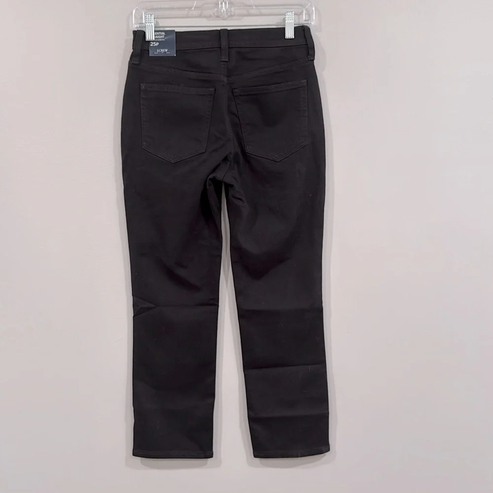 J. Crew Black Essential Straight Jeans 25P NWT